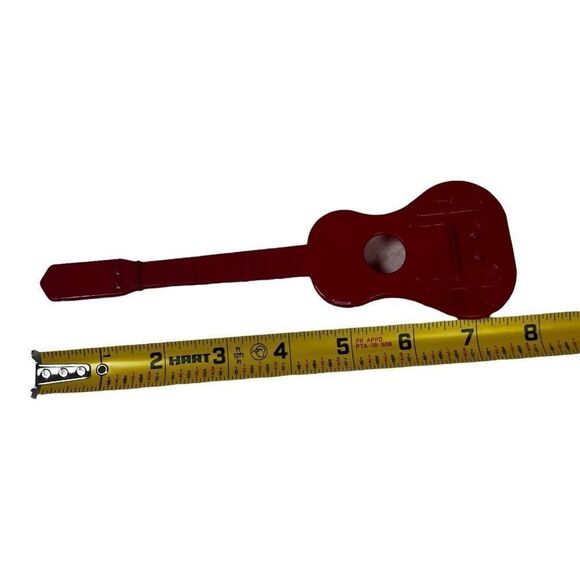 Red Electric Guitar Christmas Tree Ornament Cactus Figurine Statue Paperweight - Picture 4 of 4